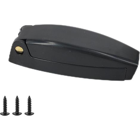 2 accessoires pour camping-car et caravane : verrou/fixation de porte de coffre (noir) avec 3 vis (1/4)