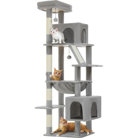 Arbre à chat, design multi-niveaux, condos spacieux, AMT0281GY, 180cm (1/2)