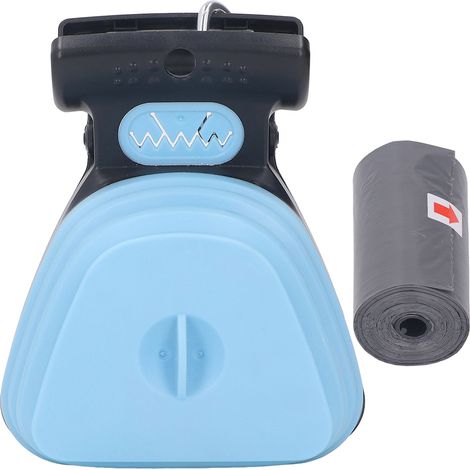 Ramasse-crottes portable pour chien, format de poche, avec sac poubelle bleu-AquaForge