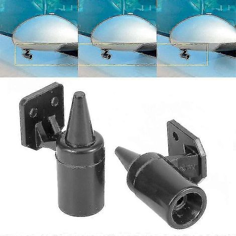 Lot de 2 sifflets d'avertissement ultrasoniques pour voiture, signalant la présence de cerfs ou d'animaux sauvages. Alarme sonore de sécurité noire. (1/5)