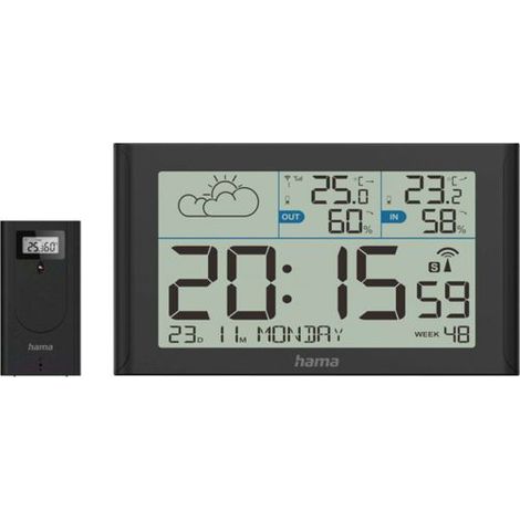 Hama Sylt Wetterstation schwarz mit externem Sensor (1/3)