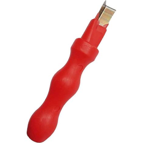 Couteau à main à angle droit fendu néon, couteau à sculpter, accessoires à bande de silicone souple-red (1/5)