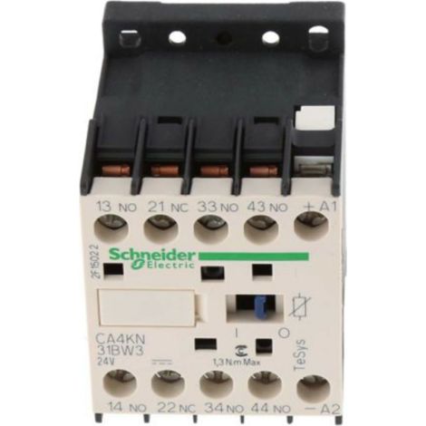 Schneider CA4KN31BW3 TeSys CA4K - contactor - 3F+1O - instantaneous - 10A - 24Vdc