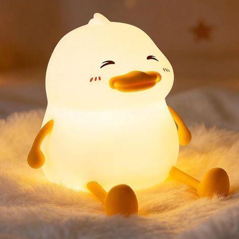Duck Night Light,Cute Kids Night Light,Silicone Animal Bedside Lamp,Dimmable LED with Timer Function for Kids Adults Birthday Holiday Gifts (1/5)