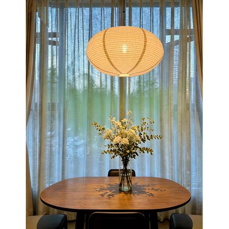 Abat-jour Ovale en lin de 50 cm pouvant Remplace les lanternes en papier abat-jour en tissu fait à la main, lanterne en lin pour salon, chambre artistique, minimaliste (1/5)