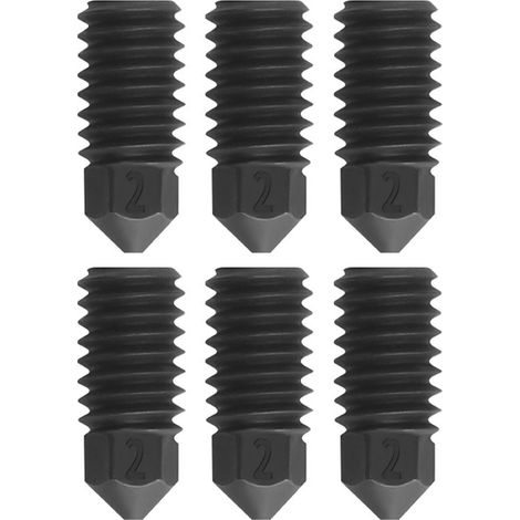 Buse de remplacement de 0.2mm, 6 pièces, pour imprimante 3D Bambu Lab H2D, extrudeuse en acier trempé résistante aux hautes températures (1/5)
