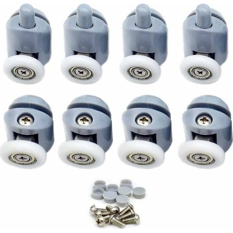 Roulettes pour Porte de Douche 8 pièces Galets de porte de douche Roulette Porte Coulissante Douche Roulettes Cabine de Douche 25 mm (1/5)