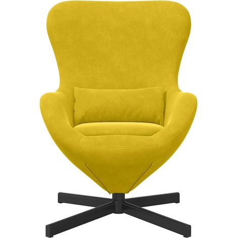 Maison Exclusive - Poltrona uovo Giallo 63 x 73 x 90 cm Velluto