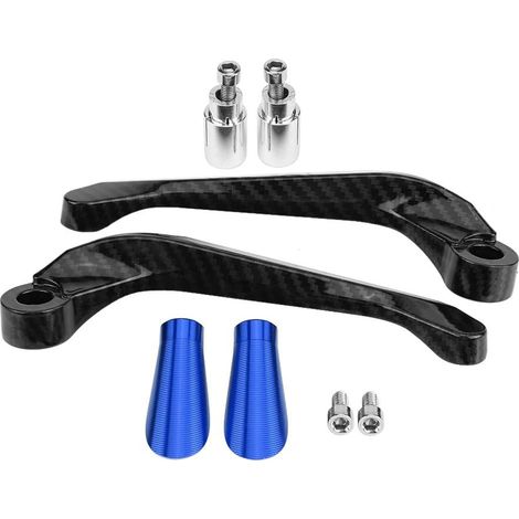 Embrayage de frein de moto - 1 paire de leviers d'embrayage de frein de moto en fibre de carbone protège-guidon pour moto, scooters, voiture électrique, VTT(Bleu) (1/5)