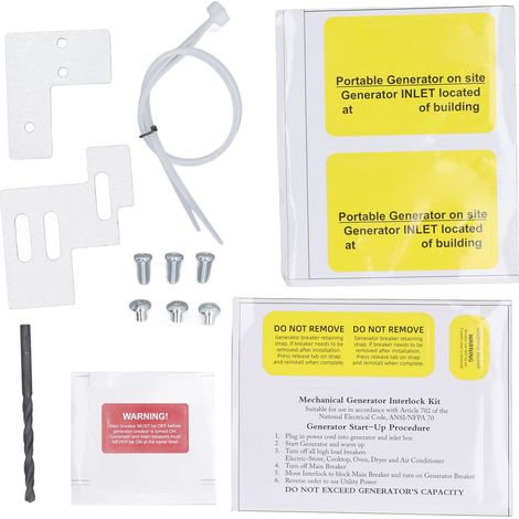 Kit de verrouillage de générateur en alliage d'aluminium, pour panneau Square D QO et Homeline 100 125amp, espace 3/4 pouces entre le disjoncteur de branche principale (1/4)