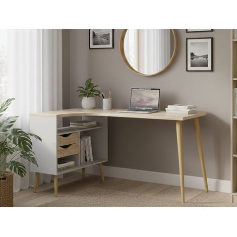 Scrivania Katherine, 2 Cassetti, Colore Piano Bianco, 81x145.1x75.8h cm Bianco (1/5)