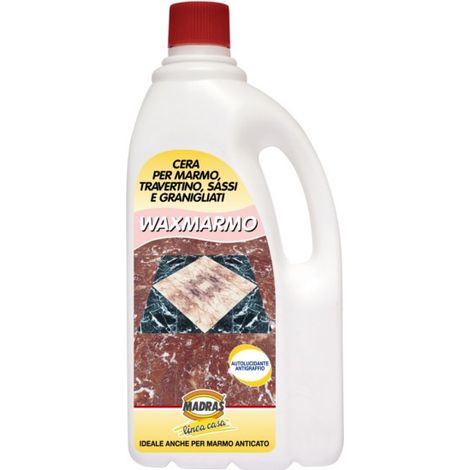 WAXMARMO Cera autolucidante 1lt  antigraffio per marmo travertino graniglia Madras
