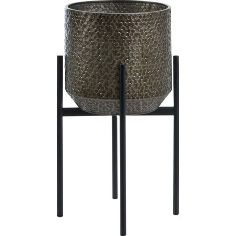 Portavasi per interni ed esterni, 34 x 34 x 62 cm, metallo nero, Aldovandra (1/5)