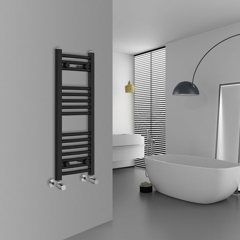 WarmeHaus Curved Black Bathroom Ladder Radiator 800x300mm