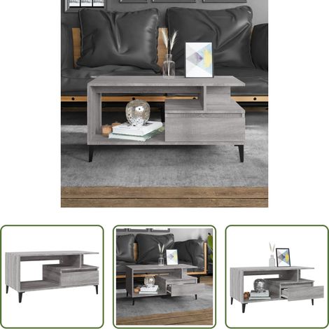 Table basse sonoma gris - Table basse Sonoma gris 90x49x45 cm Bois d'ingénierie (1/5)