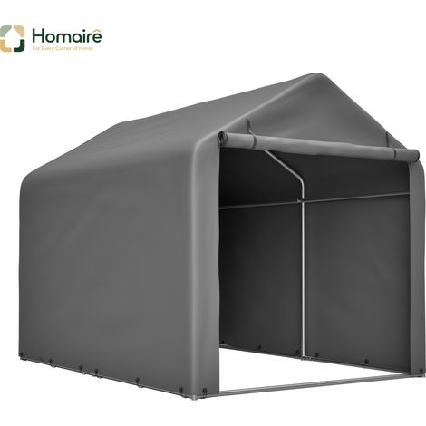 HOMAIRE Garage à vélo grise 160x220x165 cm avec porte roulante en PE étanche pour vélo et outils de jardin, extérieur résistant aux intempéries, idéal pour jardin, terrasse et cour