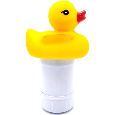 Dispenser di cloro galleggiante – a forma di anatra – automatico – per piscina / vasca idromassaggio / spa / giardino – giallo