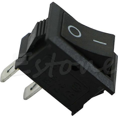 Interrupteur à bascule rectangulaire marche/arrêt noir et blanc pour voiture ou bateau KCD1-2 broches 250 V 3 A neuf (1/2)