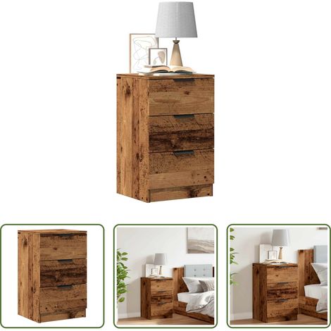 Holzwerkstoff - Nachttisch Altholz-Optik 40x36x65 cm Holzwerkstoff (1/5)