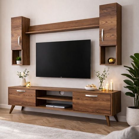 TV-Möbelset Alta Walnuss Melamin 180x48,6x35 cm