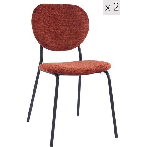 Nordlys - Lot de 2 Chaises de Salle a Manger Scandinaves Capitonnees Metal (1/5)