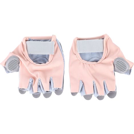 Gants de fitness demi-doigts, protection complète de la paume, respirants, roses (1/5)