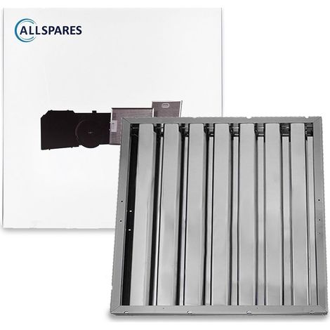 Filtro de láminas sin asas AllSpares apto para campanas extractoras de hostelería (Tipo B) (450x480x25mm) (1/2)