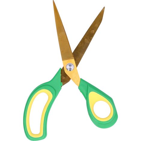Ciseaux de couture professionnels pour tailleur, ciseaux à tissus tranchants, tête dorée, poignée jaune-verte (1/5)