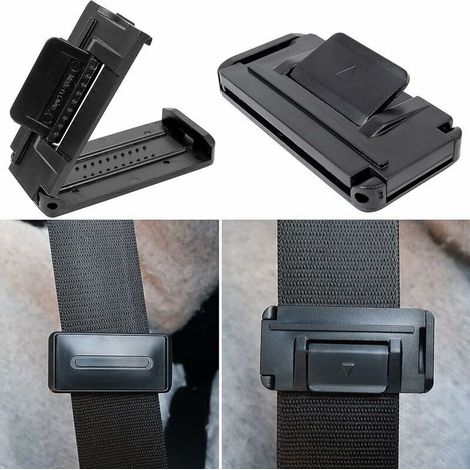 2 Pack Seat Belt Adjuster Clips, Seat Belt Adjuster, Stop Regulator, Prevents the Belt from Rubbing on Your Neck, 5.3cm, Belt Width, Black (1/4)