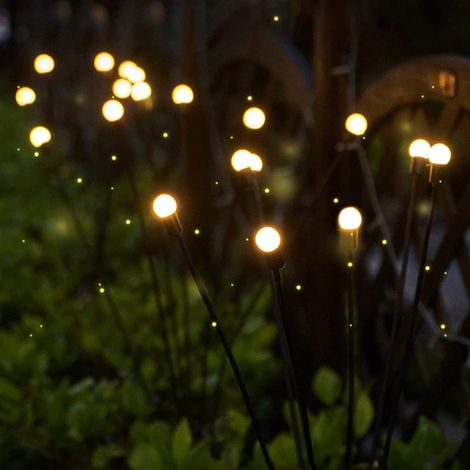 2 pièces Lampes solaires de Jardin, lumière Solaire oscillante, Balancement par Vent lumières extérieures pour allée Cour arrière Cour pelouse Cour allée décor(10 Lights,Warm Light)