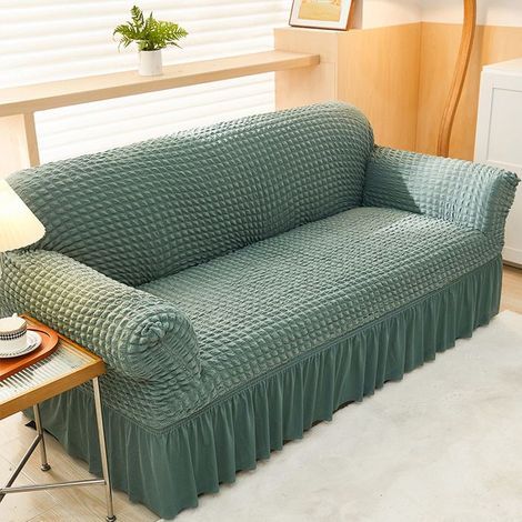 Extendable 2-seater sofa cover (145-185 cm) with non-slip, modern chic design. Chair cover 90-140 cm.