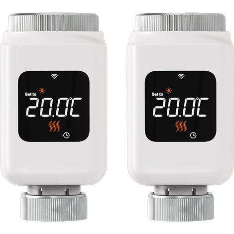 Thermostat de radiateur, télécommande, contrôle vocal, 2PCS (1/2)