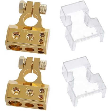 Pair 1 paire de bornes de batterie de voiture, bornes de batterie positives et négatives avec coque (1/5)