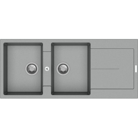 Lavello 2 vasche e gocciolatoio croma Enigma D200 (1/3)
