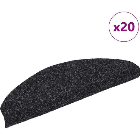 Stufenmatten Selbstklebend 20 Stk. 65x21x4 cm Schwarz Halbrund Groß