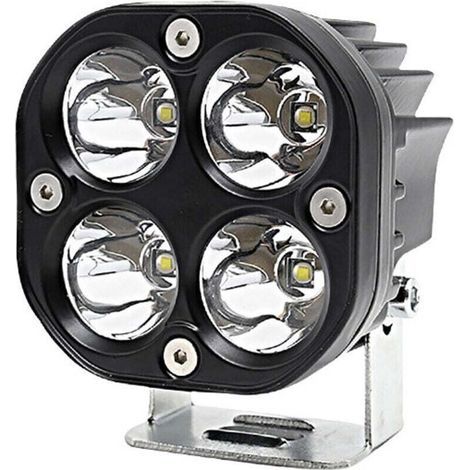Lot de 2 phares de travail à LED pour tracteur, 7,6 cm, 3 pouces, 40 W, blanc, 12 V, 24 V, étanches IP67, feux antibrouillard pour voiture, camion, SUV, bateau, carré XXW (1/4)