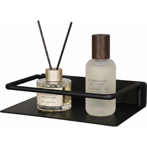 Etagere Murale, Les Étagères Murale Conviennent À La Salle De Bains, À La Cuisine, Au Salon Et À La Chambre À Coucher, Etagere Flottante Murale, Etagere Salle De Bain, Tablette Murale(Noir 20cm) (1/5)