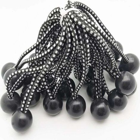 40 Tendeur Elastique Caoutchouc Professionnel avec Boule (Noir 150 mm) pour Tentes, Bâches, Affiches. Tendeur Bâche, Sangle Élastique, Support de Bâche, Caoutchouc de Bâche, Tendeur Caoutchouc. (1/4)
