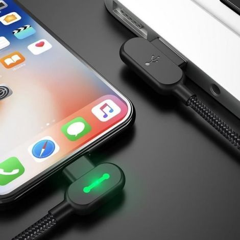 Câble USB C - - Câble de charge 90° - Longueur ajustable 0,3 à 1,8 m - QC 4.0 (1/4)
