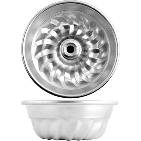 Festliches amerikanisches Kuchenblech aus Aluminium mit zentralem Rohr 18 cm