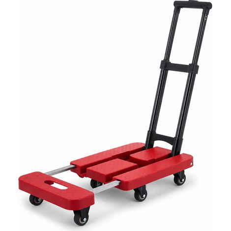 Carrello pieghevole portatile per spesa e bagagli rosso 31 cm (1/5)