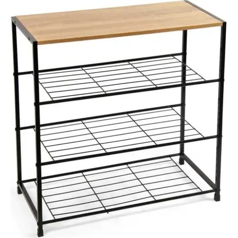 Metallischer Schuhregal mit 4 Regalen 63x30x63