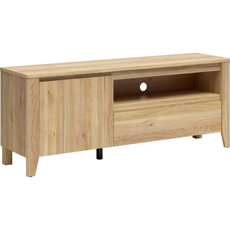 Meuble TV 1 porte 1 tiroir 161 cm Samara Bois (1/5)