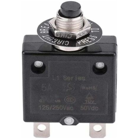 Interruttore automatico da 15 A con ripristino opzionale, interruttore termico, protezione da sovraccarico di corrente 125-250 V CA 50 V CC, interruttore automatico a pulsante INHHUB (1/4)