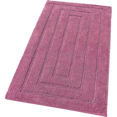 Tappeto Bagno Puro Cotone Elegante Lussuoso Morbido Scendiletto Antiscivolo 100% Made in Italy Porpora - 50x110 cm