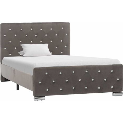 vidaXL Estructura de cama sin colchón terciopelo gris 100x200 cm (1/5)