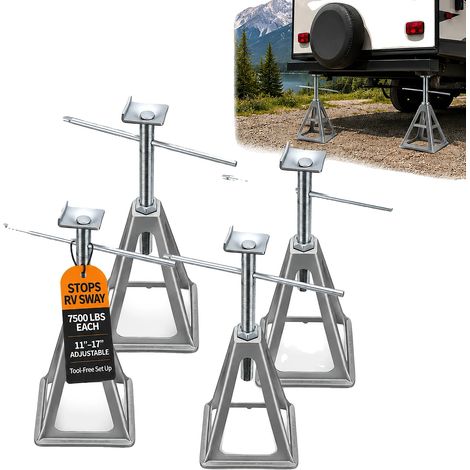 Supports, Capacité de Charge de 3600 kg, Hauteur Réglable, Argent (1/2)