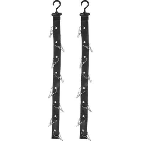 Lot de 2 sangles de séchage pour équipement de hockey, cadeaux et supports de séchage pour matériel de hockey.-72.50X3.80X0.20CM-Black (1/4)