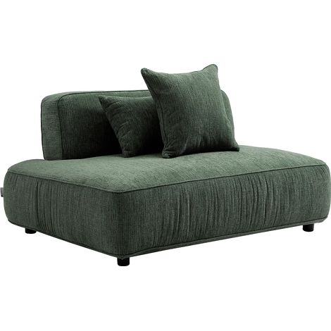 Chaise longue sinistra in tessuto ciniglia verde - LELACO (1/3)