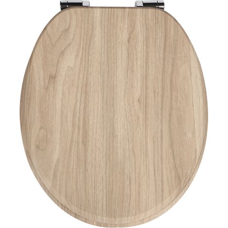 Homseat MDF Toilet Seat with Soft Close function, Light Oak Wood Grain (1/5)